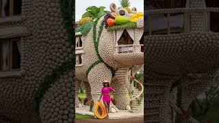 🦛🏡 JOLANI present a woven hippo-leg house Art to the world 🧡 #highlights #shorts