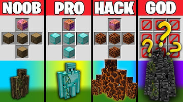Minecraft Battle - NOOB vs PRO vs HACKER vs GOD : GOLEM CRAFTING CHALLENGE - Minecraft Animation