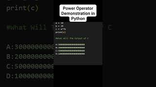Power Operator Demonstration in Python#pythonprogramming#pythontutorial