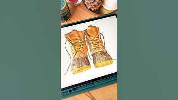 Drawing Duck Boots with Realistic Watercolor Studio for #procreate #procreateart #digitaldrawing