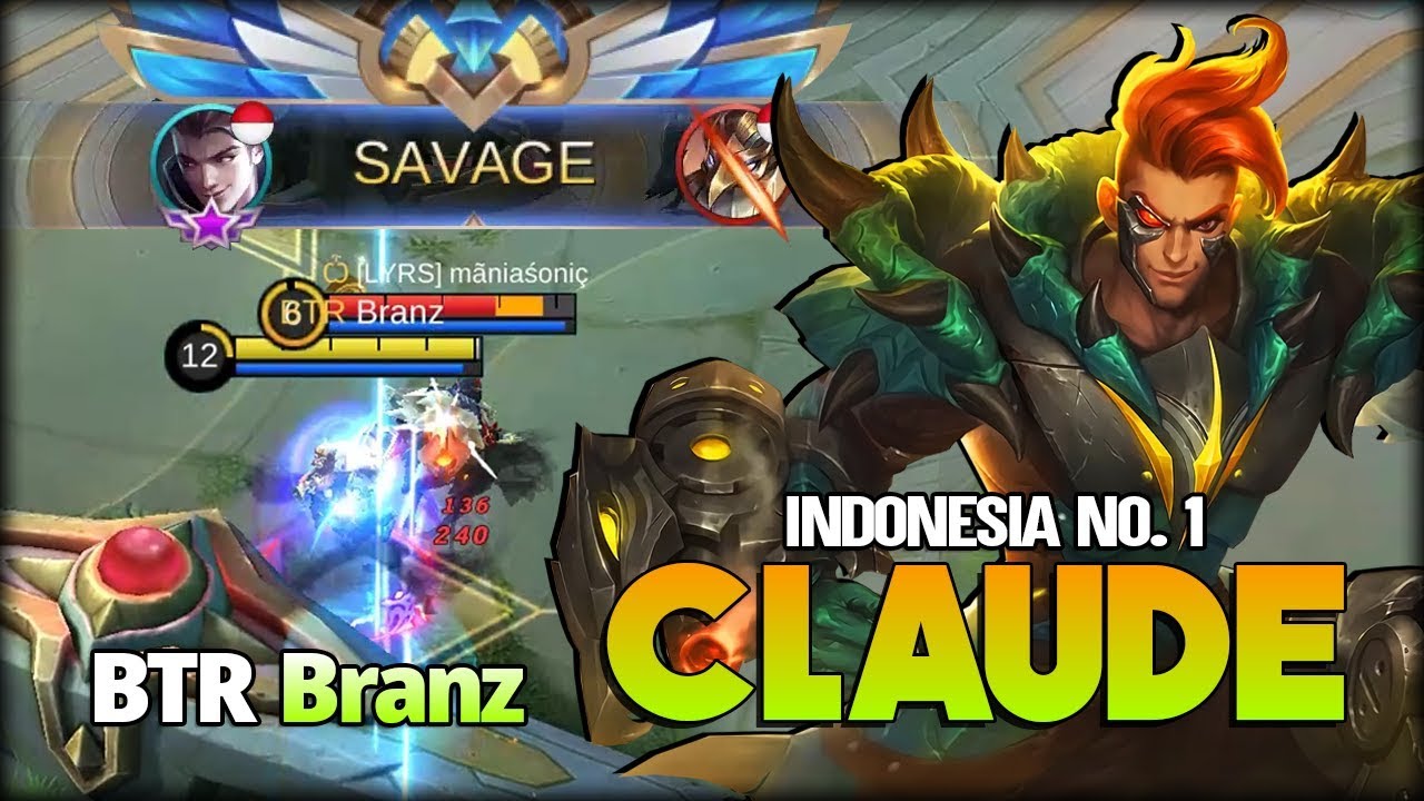 SAVAGE!! Perfect Claude 91.3% Win Rate. Branz Indonesia No. 1 Claude - Mobile Legends