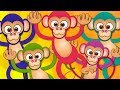 Five Little Monkeys | Kindergarten Nursery Rhymes For Babies