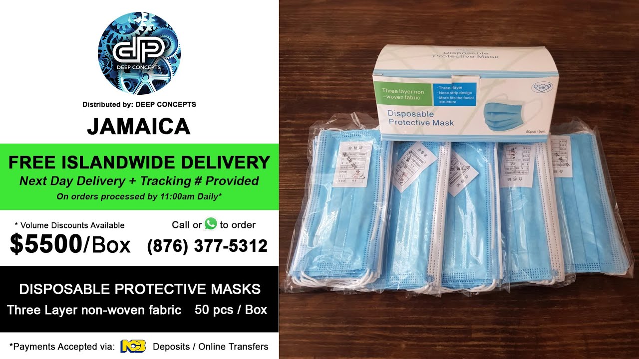 Face Masks In Jamaica Islandwide Delivery Disposable Face Masks