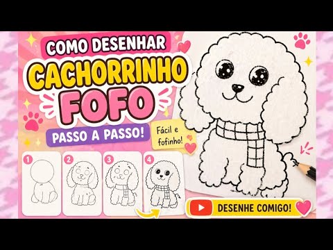 👉 🐶💖 COMO DESENHAR UM CACHORRINHO FOFO MUITO FÁCIL! (PASSO A PASSO)