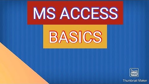 MS ACCESS BASICS FOR APPSC CPT  #APPSC #APPSCCPT #CPTFORPSGRADEV&VRO #TSPSC