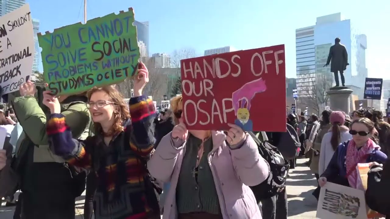 Watch: Ontario students demonstrate over Ford government’s OSAP changes