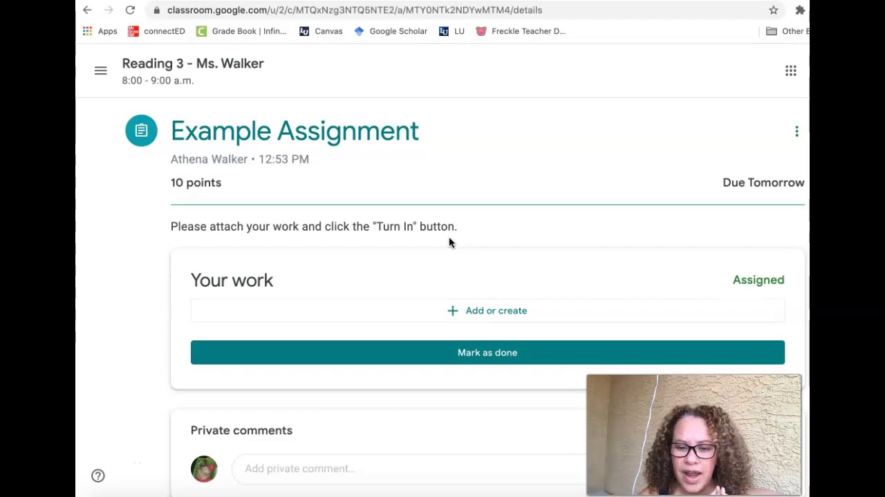 How to turn in an assignment on Google Classroom - YouTube