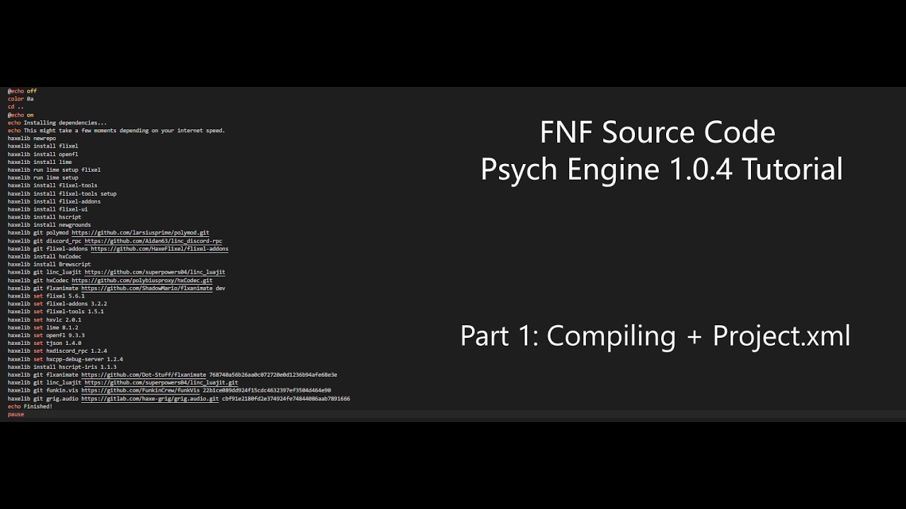 FNF Psych Engine 1.0.4 Source Code Lesson 1: Compiling + Project.xml ...