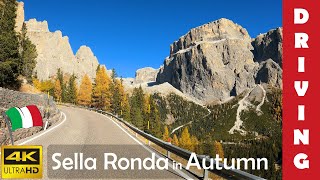 Driving in Italy 12: Sella Ronda (Campolongo, Pordoi, Sella & Gardena Pass) 4K 60fps