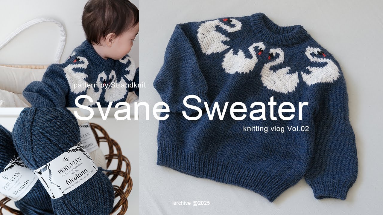 [Влог о вязании, эпизод 2] Я связала свитер с лебедями 🦢🧶 / Экскурсия по магазину пряжи (субтитры)