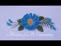 Dimensional Flower | Amazing Blue Daisy | Dimensional Embroidery | mix stitches