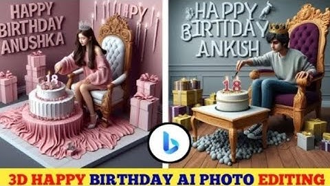 3D Happy Birthday 🎂Ai photo editor 🎈 name on birthday cake photo editing 🔥.....
