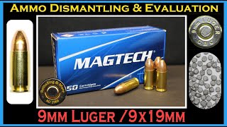 9x19mm Deconstruction (Magtech CBC 124grs FMJ - 9B) Ammo/Ammunition Dismantling & Evaluation