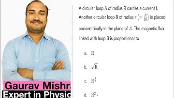 A circular loop A of radius R carries current I.Another circular loop B of radius r=R/20 concentric