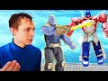 Видео про супергероев и Щенячий патруль. Акватим и Оптимус Прайм против Таноса. Игры в аквапарке