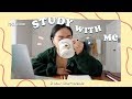 Real time study with me no music 2 hour pomodoro session with breaks background noise