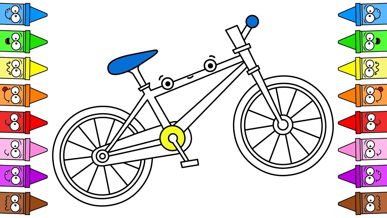 Download Drawing Bicycle | Bike Coloring Page | Bicycle Color | Bicycle Drawing Step by Step - YouTube