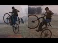 10 yrs boy showing his riding skills bicyclestunt