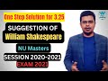 Suggestion of william shakespeare nu masters exam 2021