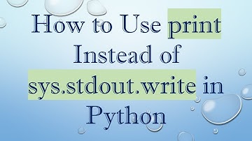 How to Use print Instead of sys.stdout.write in Python