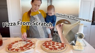 No more take out pizza! - Easy from scratch recipes for crust, sauce, and fresh mozzarella