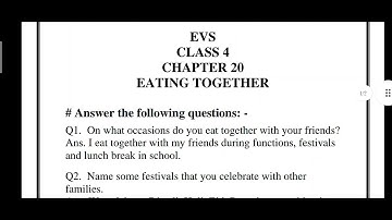 Class 4 EVs chapter 20 worksheet