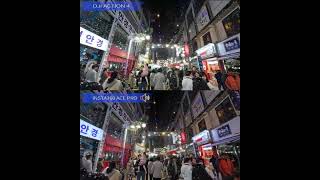 DJI 액션4 , 인스타360  에이스프로  야간 촬영영상 비교.