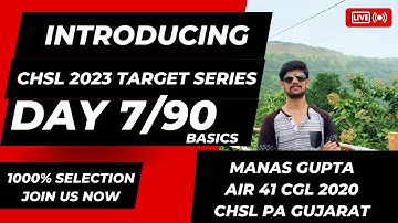 DAY 7 - 16 NOV - SSC CHSL 2023 Introducing Target Series || 10000% Selection || #sscchsl #cgl #ssc