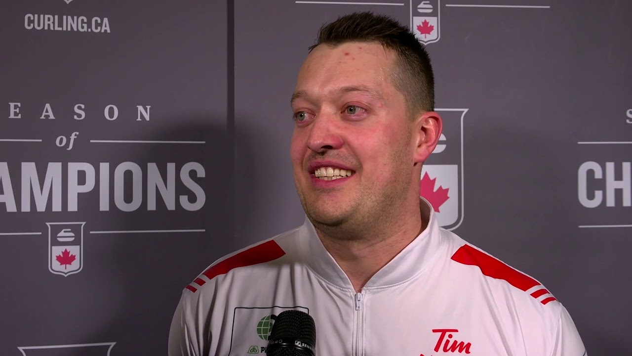 2019 Pioneer Hi-Bred World Men’s Curling Championship - Media Scrum - Semifinal 2 ice cube