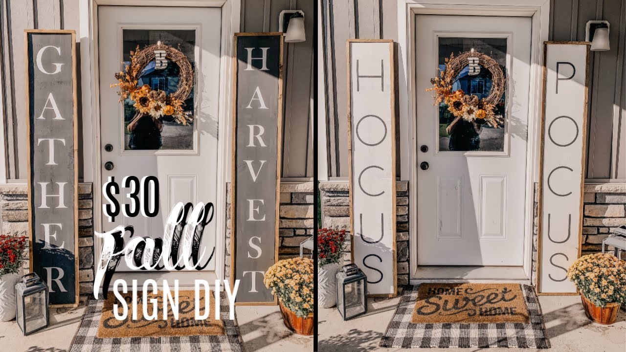 DIY FALL AND HALLOWEEN PORCH SIGN TUTORIAL YouTube