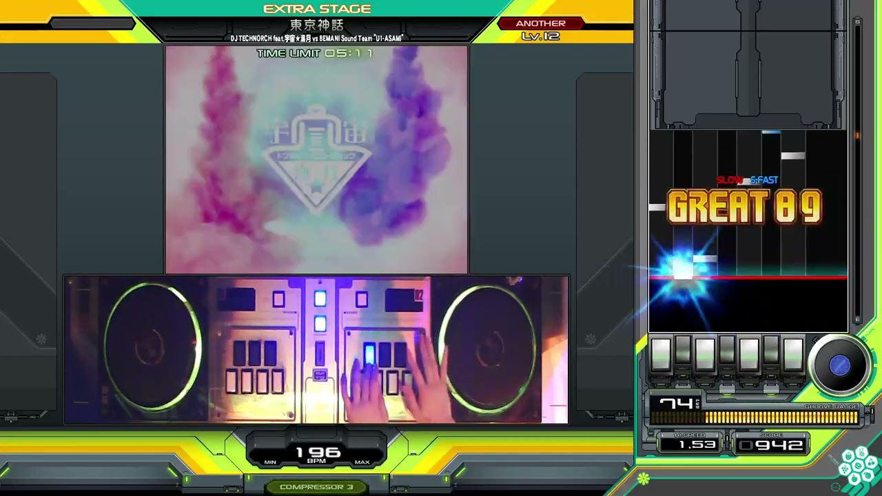 【beatmania IIDX】東京神話 EXH!! bp11/ DJ TECHNORCH feat.宇宙★海月 vs BEMANI Sound Team "U1-ASAMi"