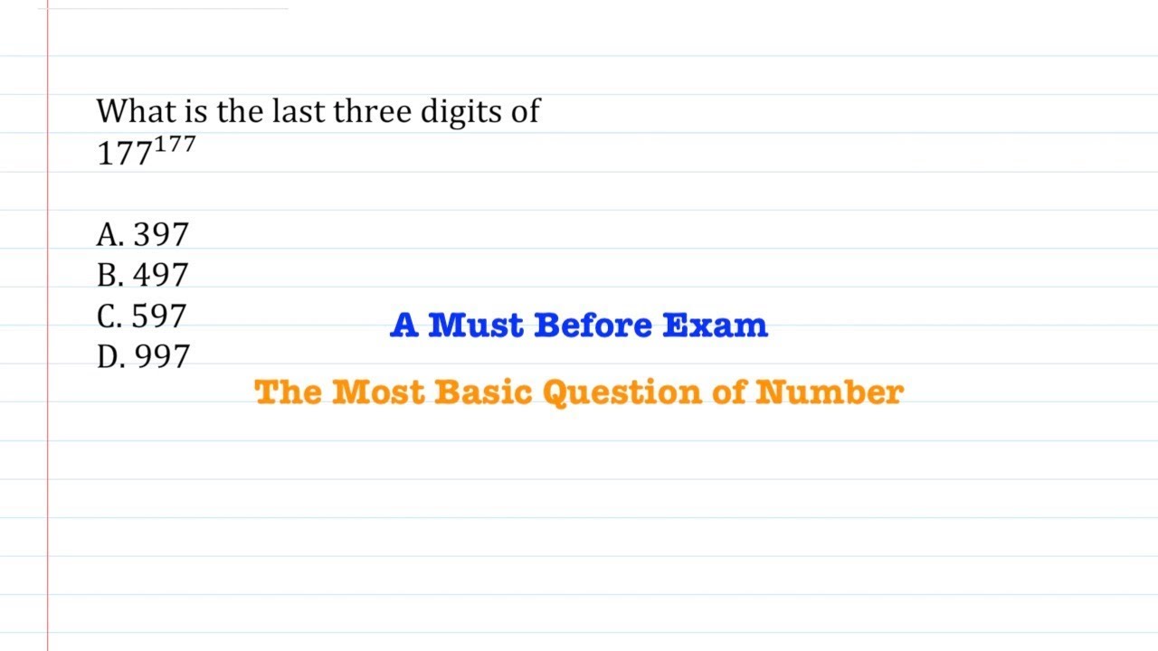 Last Three Digits A Must Do Before Exam YouTube