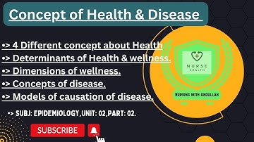 concept of health and disease in urdu| Post-Rn 2nd semester| Unit#2,part#2| epidemiology |