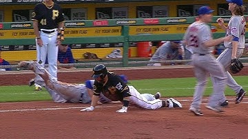 NYM@PIT: Martin beats the out at first with a slide