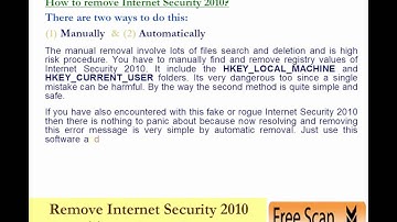 Remove Internet Security 2010 in Minutes!