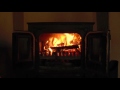 Beautiful old wood burning stove with crackling fire sounds