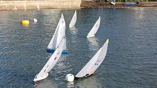 Thunder Tiger Victoria model yacht racing at Dell Quay sailing club Jan 2024