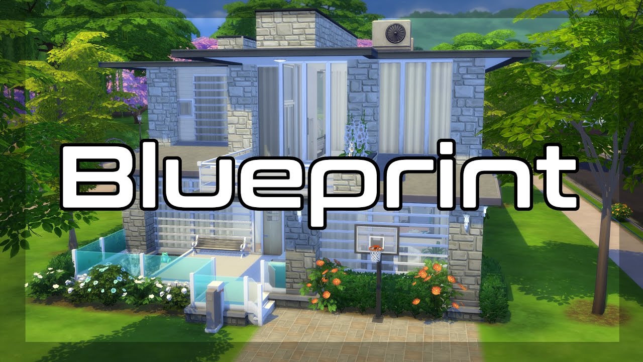 The Sims 4 Blueprint Modern Home Speed Build YouTube