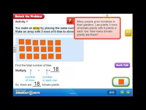 Using Arrays to Find a Product for Multiplication