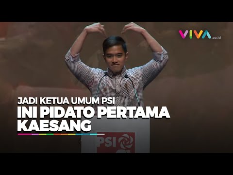 Gaya &quot;Guyonan&quot; Kaesang Saat Pidato Pertama Jadi Ketua Umum PSI