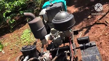 Xe công nông cầu đẩy bánh đôi chở lúa lên dốc quá khỏe