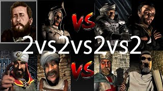 BEAR RAT VS WOLF SNAKE VS SALADIN SULTAN VS LIONHEART FREDERICK | Stronghold Crusader Ai Battle