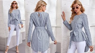 Designer Self Belted Tunic Top/stitchin Time Creations screenshot 2