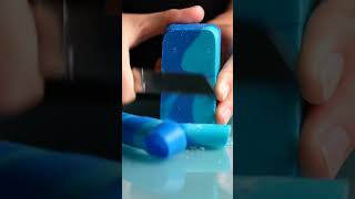 ASMR Soap Carving Mint Green &amp; Cream Gradient Bars in Slow Mo #relaxing #colormixingmagic #relax