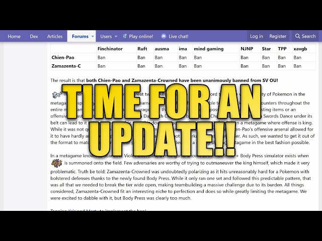 ZAMAZENTA-HERO SUSPECT TEST ANNOUNCED!! Pokémon Scarlet & Violet Smogon OU  Update 