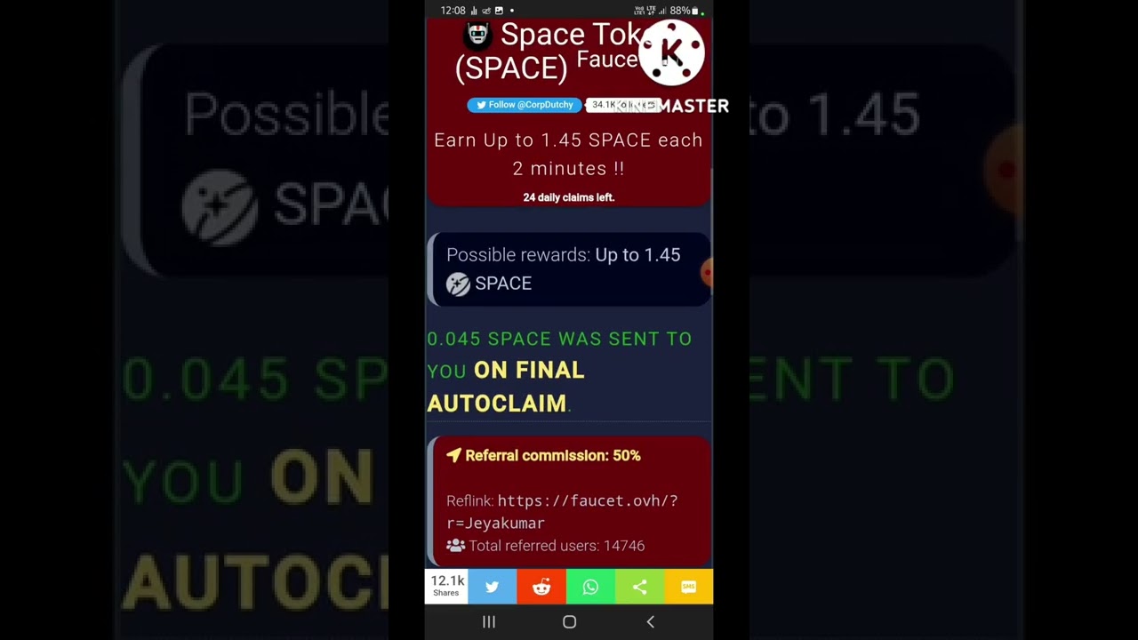 How to Earn Space token | 1.45 Space every hour | FinalAutoclaim | Instant payment