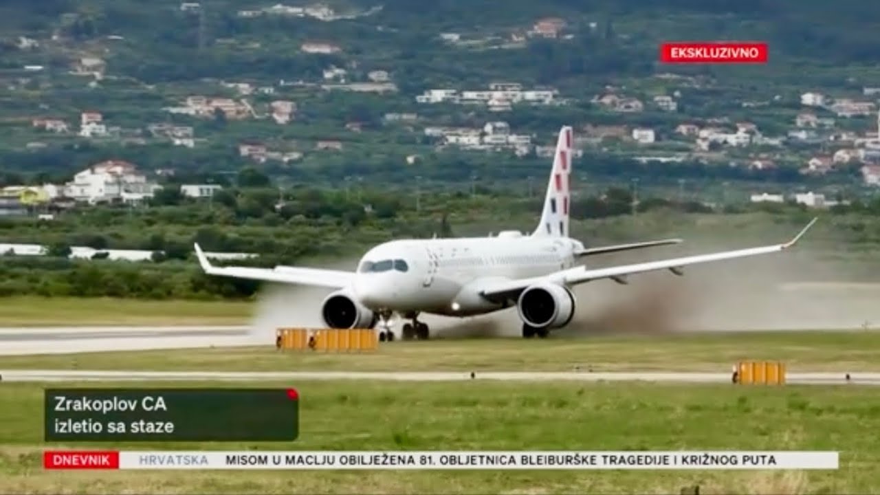 Avión se sale de pista en Split