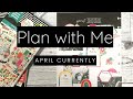 Happy Planner-Plan With Me - April Currently Page - Rainy Day