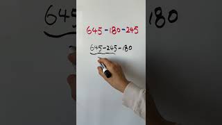 645 -180 -245#maths#mathematics #math