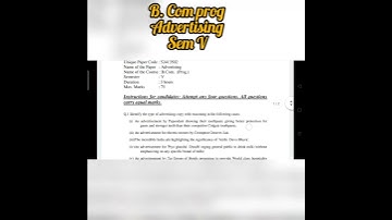 Delhi University  B. com (P) OBE Exam||Advertising  Question Paper|| Sem V|| Phase 2 Open Book Exam